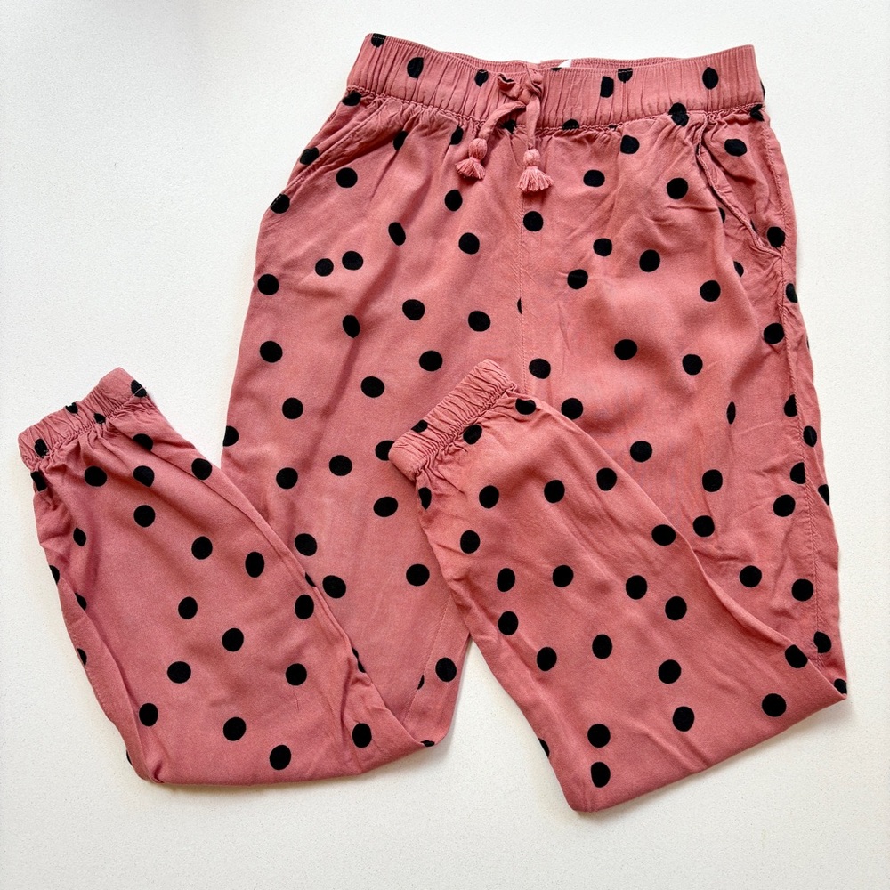 H&M Pink Jogger Pants with Black Dots